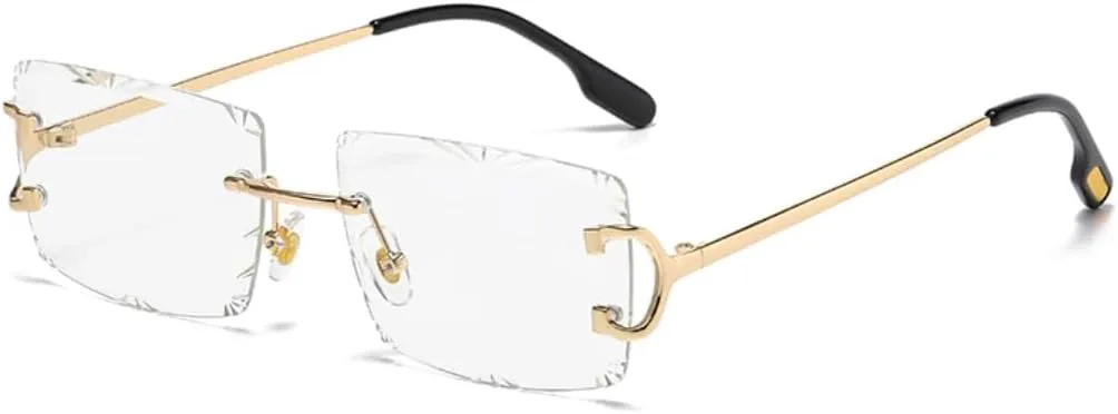 

Роскошные безрамочные солнцезащитные очки с цветными линзами и защитой от УФ-излучения UV400 для мужчин и женщин, модные металлические дужки TVTBBVV, Transparent C5