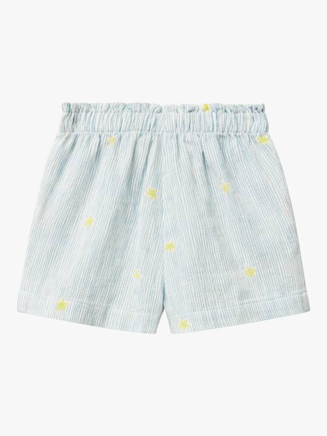 Детские хлопковые шорты с полосками и шнурком Benetton, Offwhite — фото 2