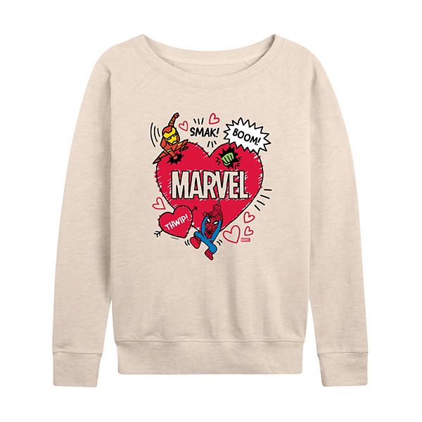 

Женская футболка с длинным рукавом из французского футера ко Дню святого Валентина Marvel