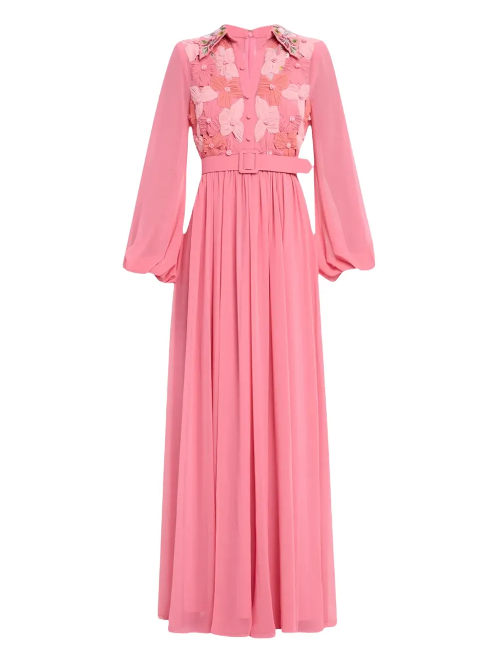 

Платье с цветочной вышивкой Badgley Mischka, розовый