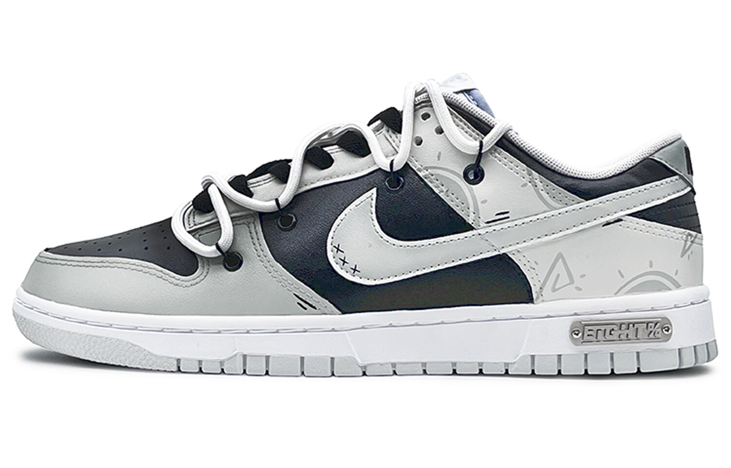 

Кроссовки Nike Dunk Skateboarding Shoes Women's Low-top Black/grey, серый