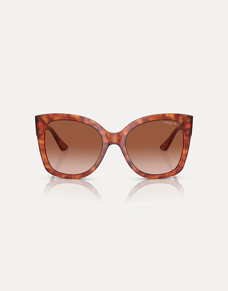 

Солнцезащитные очки Eyewear прямоугольной формы с коричневыми линзами в цвете «желтая Гавана» Vogue