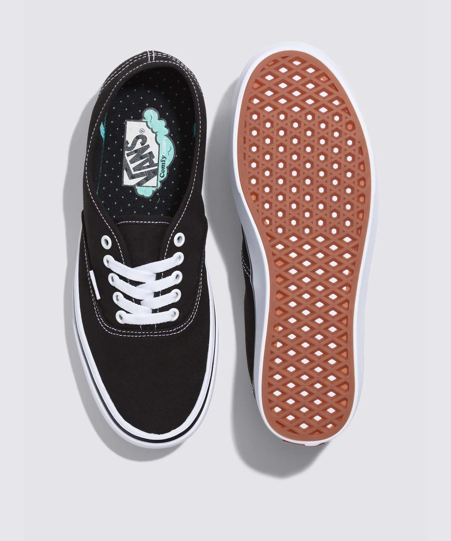 Кроссовки с технологией ComfyCush VANS UA ComfyCush Authentic черно-белые — фото 3
