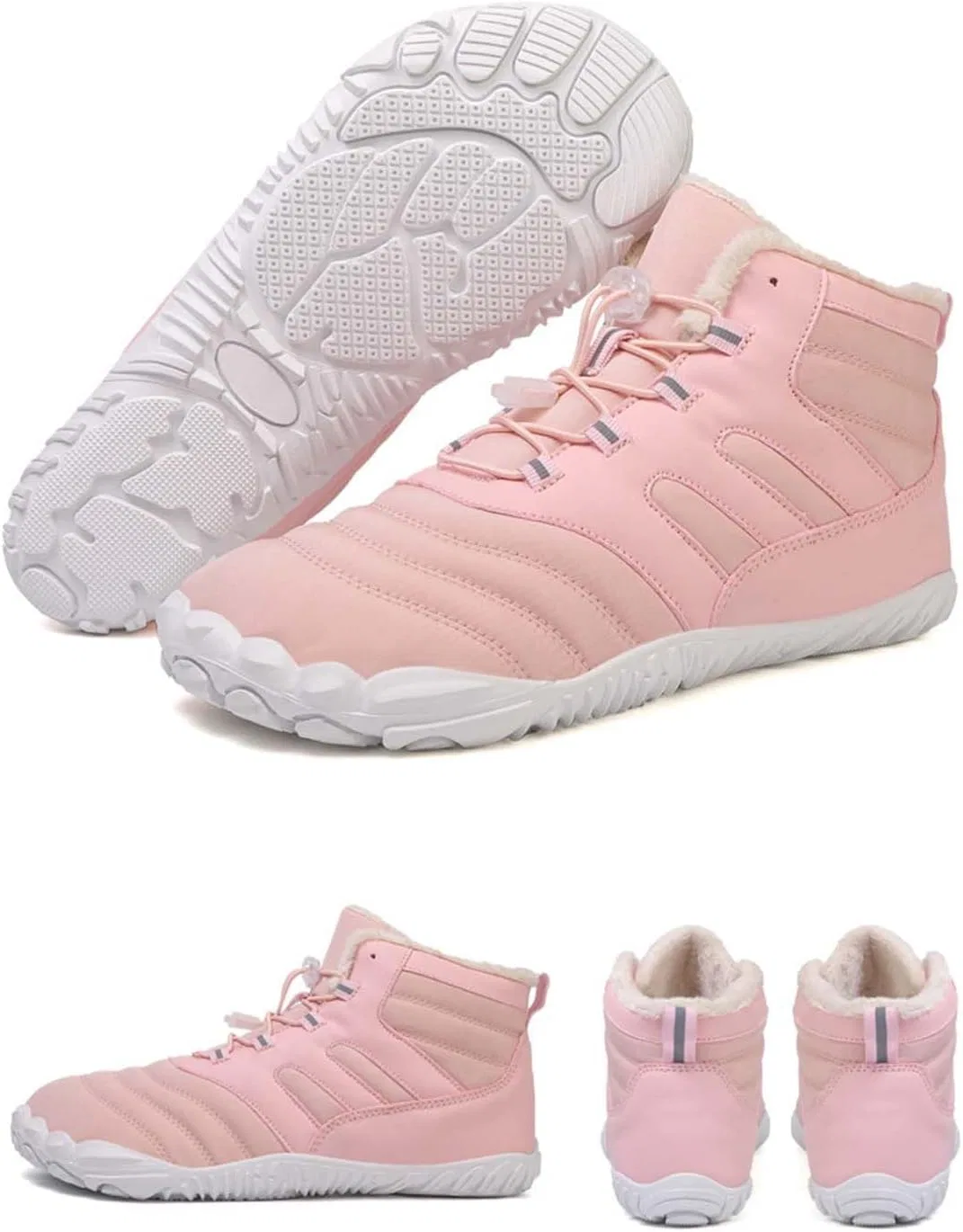 Ботинки Herren Winterschuhe, Herbst und Winter Baumwollschuhe mit Dicker Sohle für Männer und Frauen Bequeme, warme Schneestiefel Gepolsterte, verdickte, lässige Baumwollschuhe Generic, Rosa — фото 4