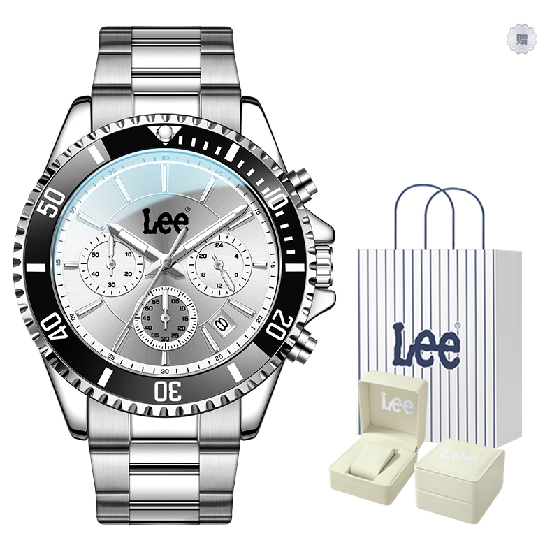

Lee Мужские наручные часы с кварцевым механизмом и черным циферблатом Node Holiday Classic Box
