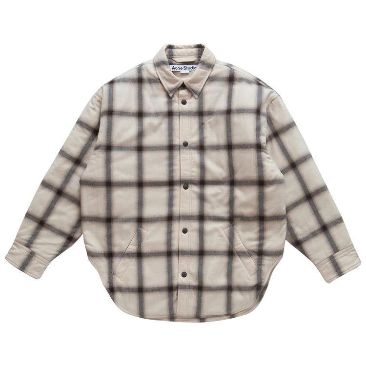 

Рубашка Acne Studios Flannel Button-Up Shirt, Beige
