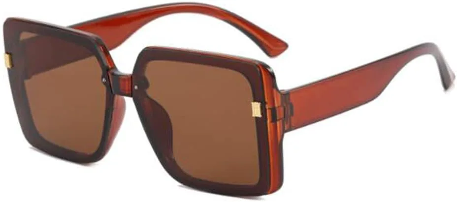 

Солнцезащитные очки PUB больших квадратных размеров с защитой от ультрафиолета, модные солнцезащитные очки с рисунком «рисовый ноготь», для большого лица, Tea Flakes