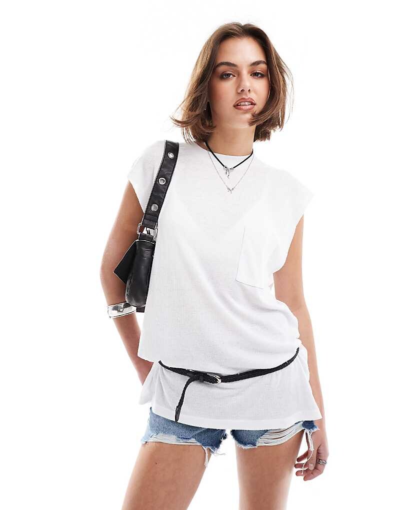 

Белая майка без рукавов ASOS DESIGN