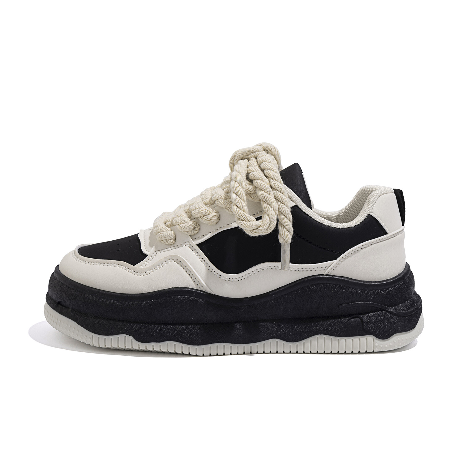 

Кроссовки HUANQIU Skateboarding Shoes Women's Low-top Beige/Black, бежевый/черный