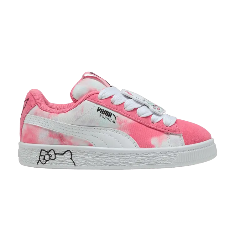 

Кроссовки Puma Hello Kitty x Suede XL Little Kid 'Hello Kitty and Friends Tie Dye', розовый