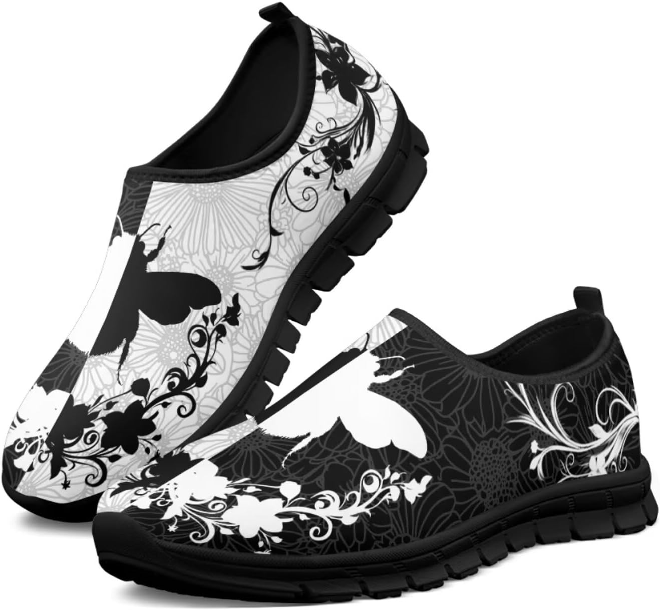 

Женские теннисные кроссовки Low Top лоферы Ходьба Кроссовки Comfort Travel Sport Shoes Ecaestolph, белый/черный