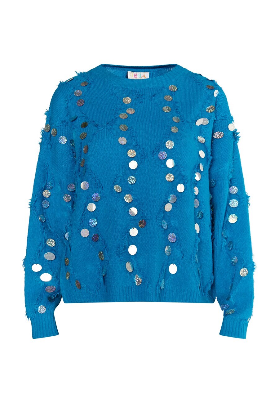 

Тонкий вязаный свитер IZIA Sweater, бирюзовый