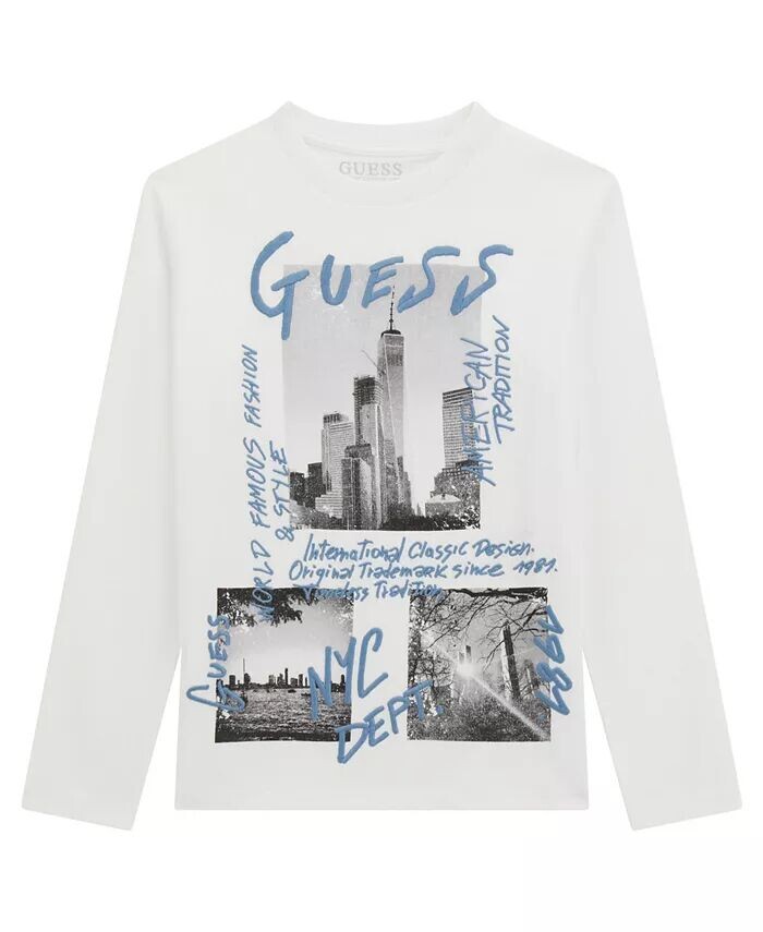 

Футболка с длинным рукавом для больших мальчиков GUESS, белый