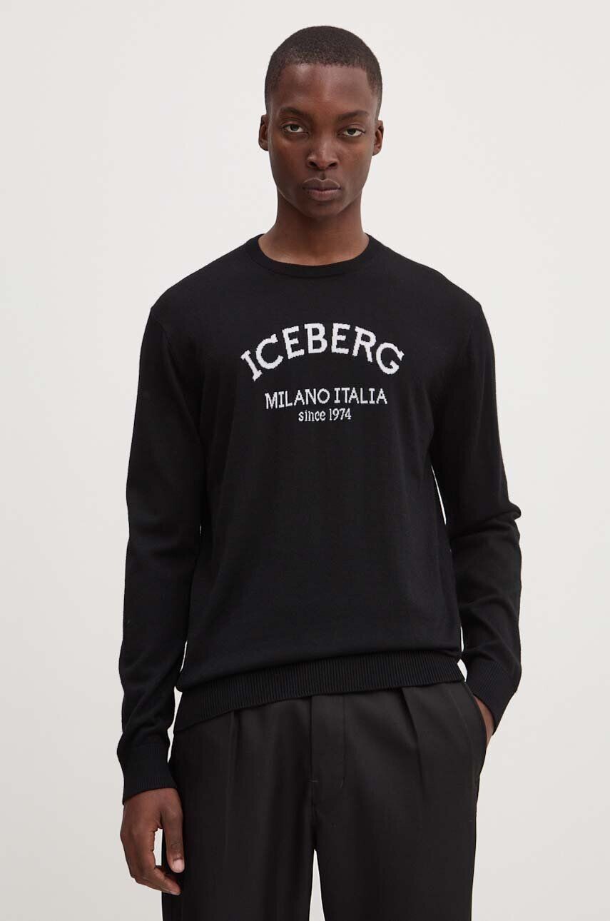 

Шерстяной свитер Iceberg, черный