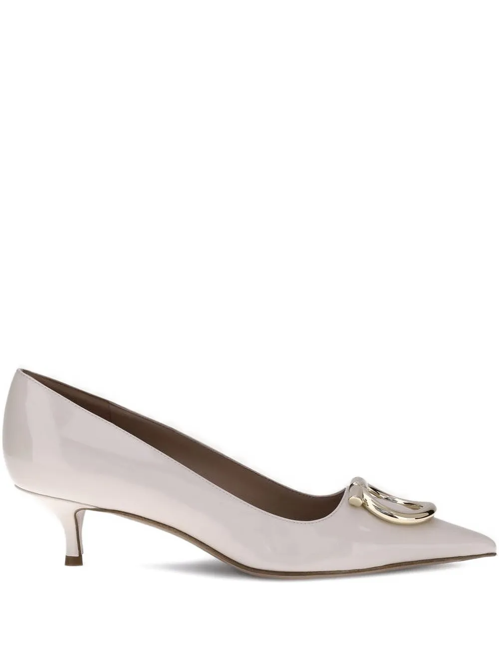 Лакированные туфли с декором Gancini Ferragamo, нейтральный
