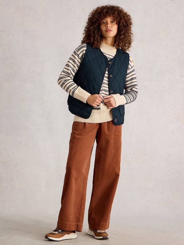 

Эмили стеганый жилет из органического хлопка с круглым вырезом White Stuff