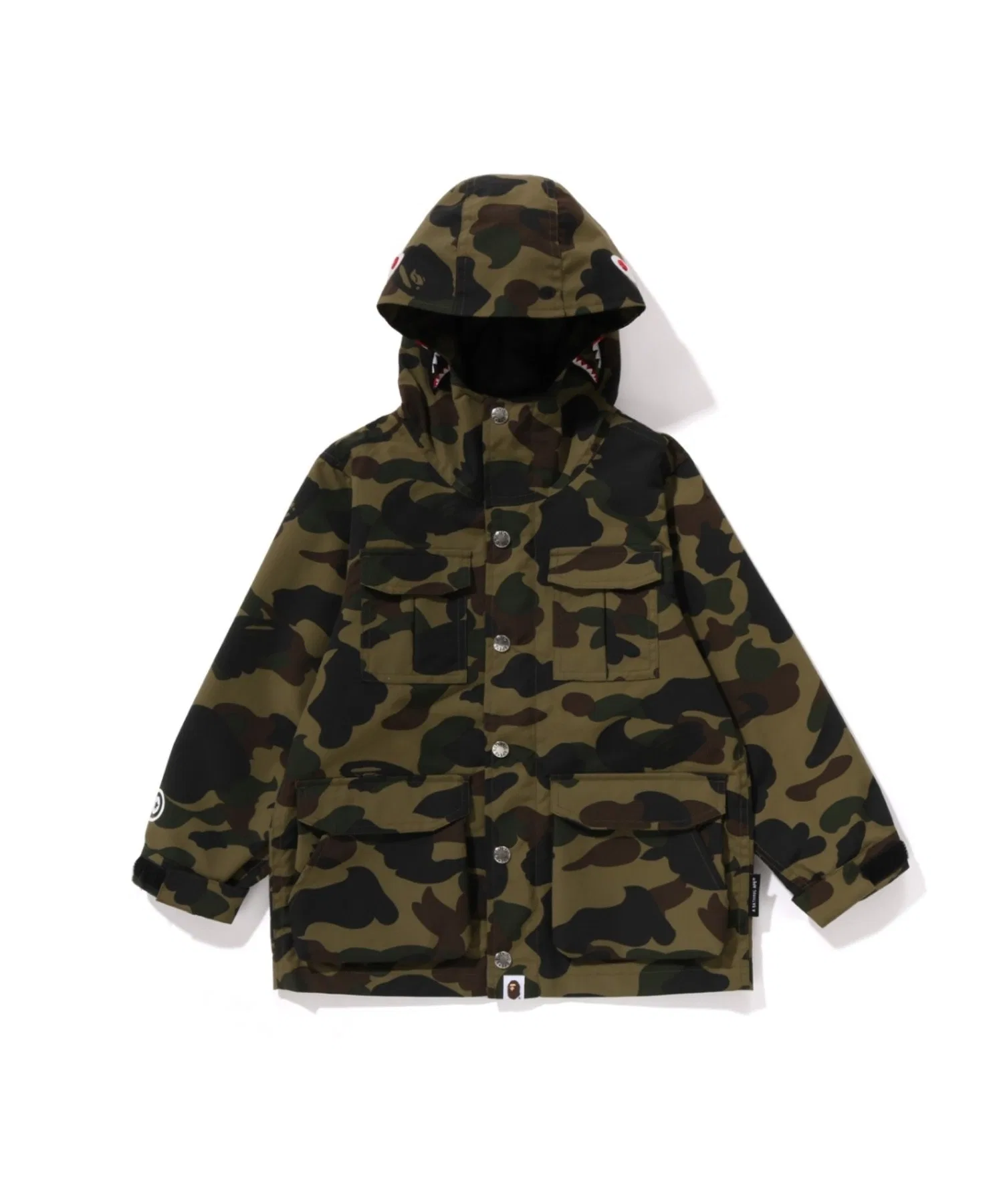 Куртка милитари A BATHING APE из камуфляжного нейлона, зелёная