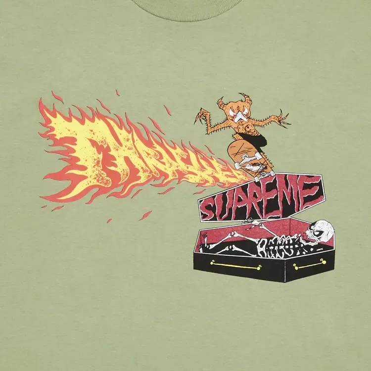 Футболка Supreme x Thrasher Back Tail Tee, зеленый — фото 3