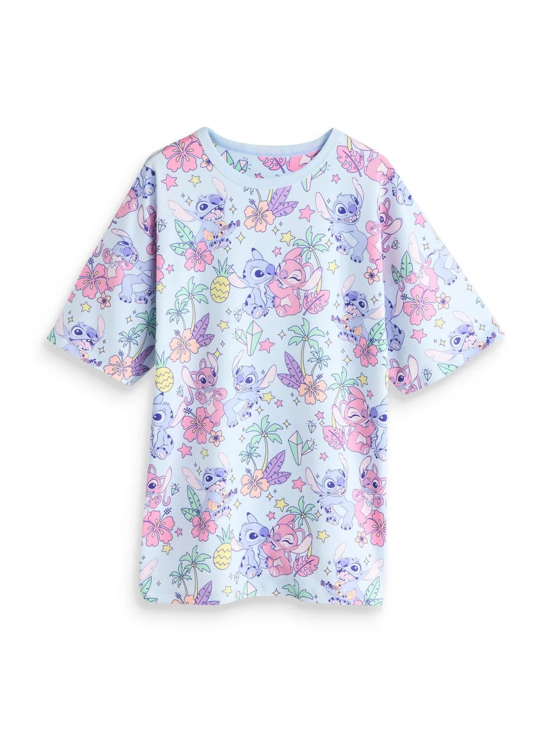 Ночная рубашка 'Лило и Стич' Next, Light Beige/Sky Blue/Violet/Lavender — фото 3