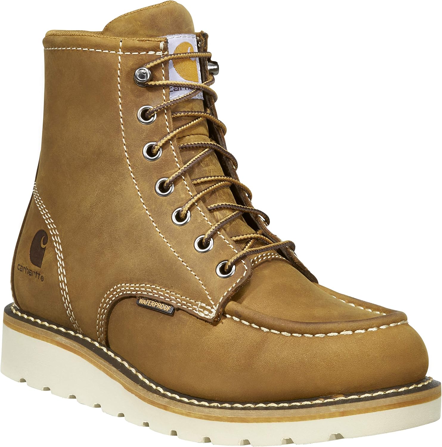 

Carhartt женские водонепроницаемые 6-дюймовые мокасины со стальным носком и клиновидной подошвой рабочие ботинки, Light Brown
