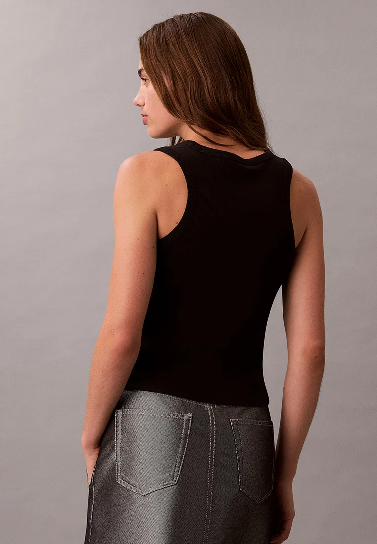 Топ-майка на бретелях, Calvin Klein Jeans, черный — фото 2