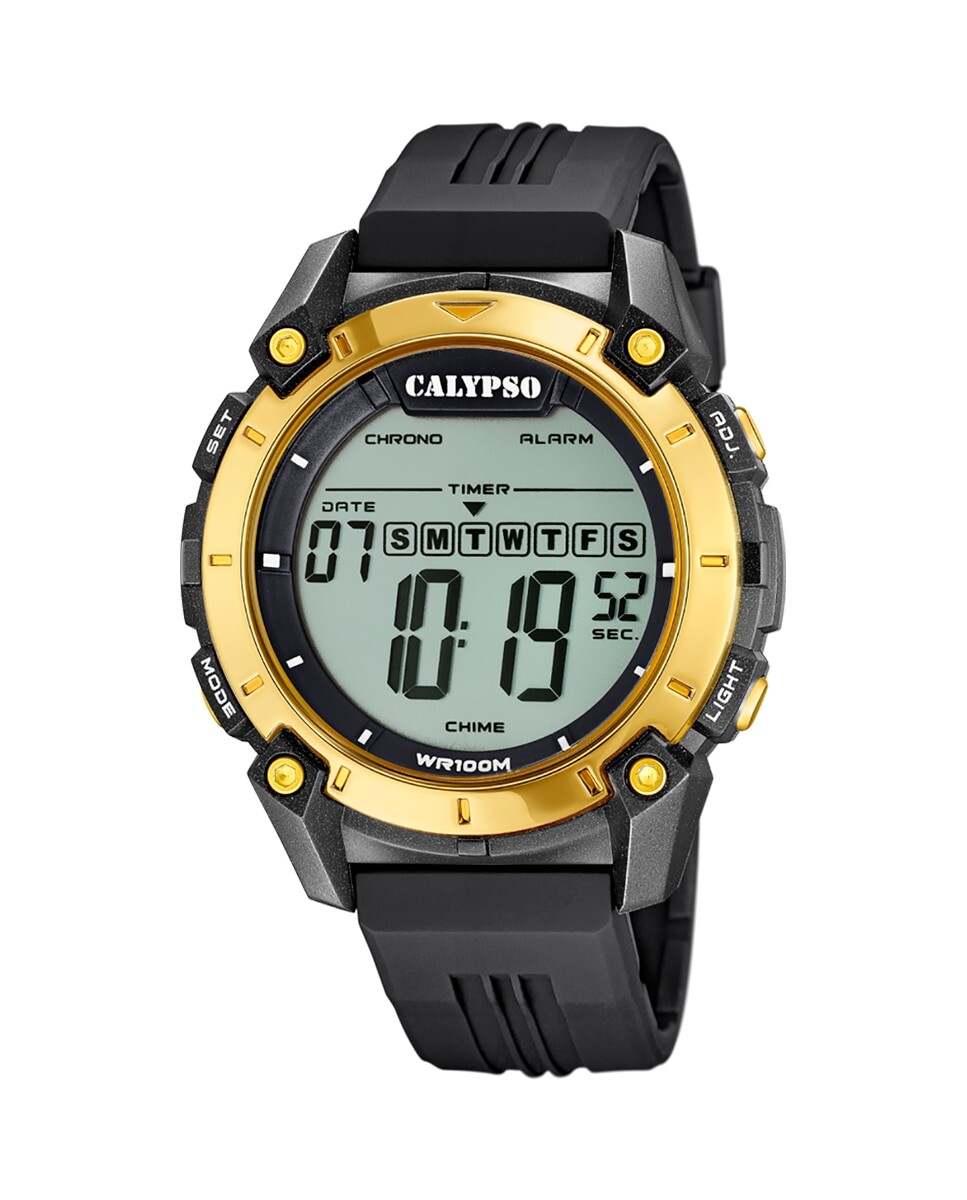 

K5814/4 Digital For Man черные резиновые мужские часы Calypso, черный