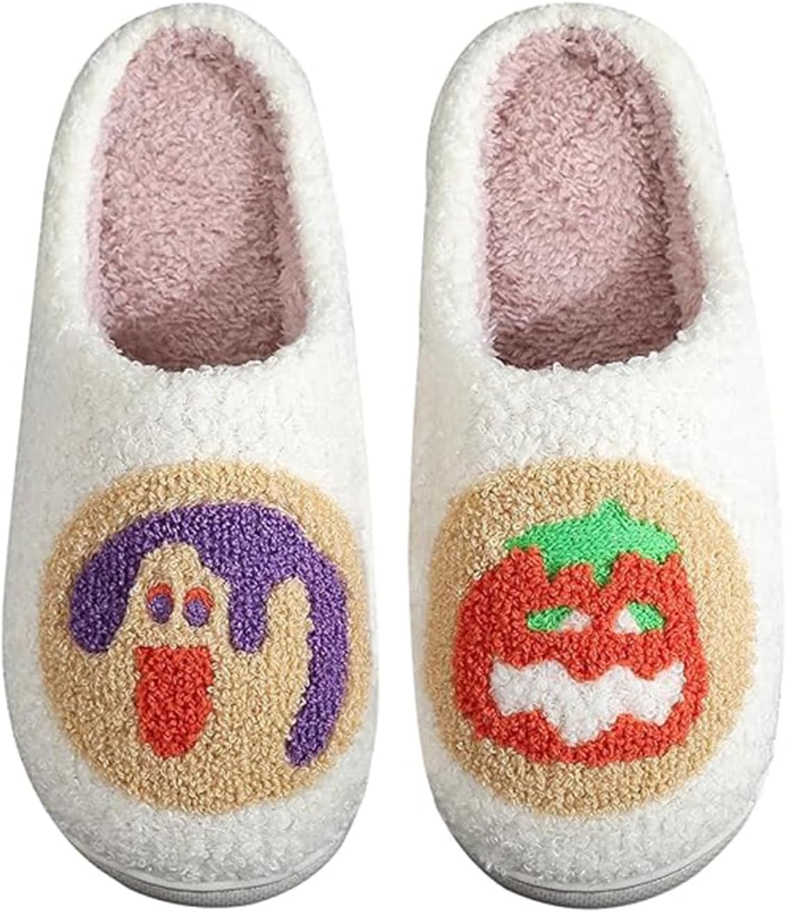 

Женские и мужские домашние тапочки с эффектом памяти, мягкие, без шнурков, противоскользящие, пушистые, для дома и улицы Edobao, Halloween Cookies