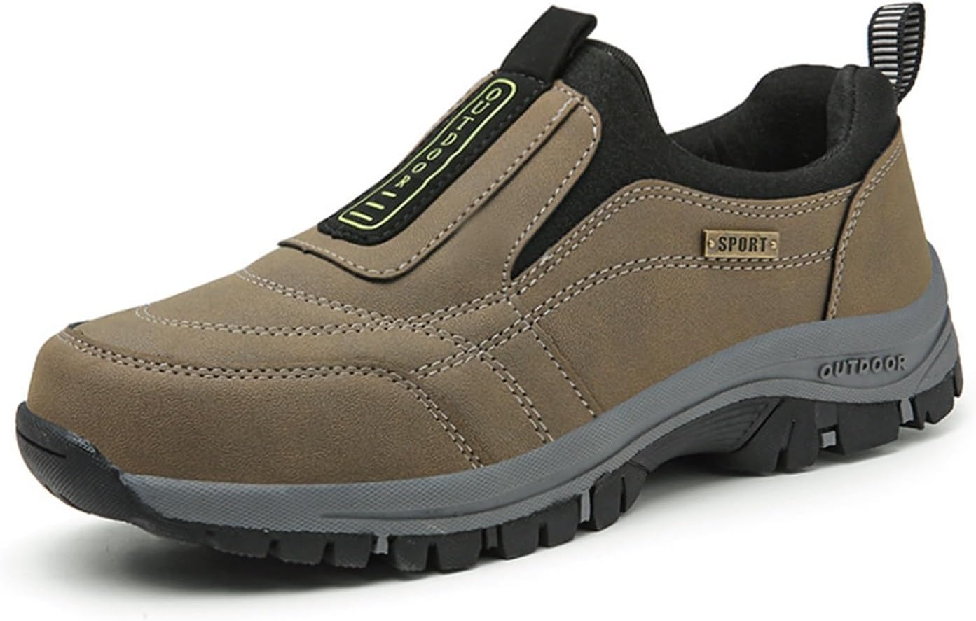 

Мужские слипоны для комфортной ходьбы, без шнурков, легкие, дышащие, повседневные кроссовки, летние туфли Generic, хаки