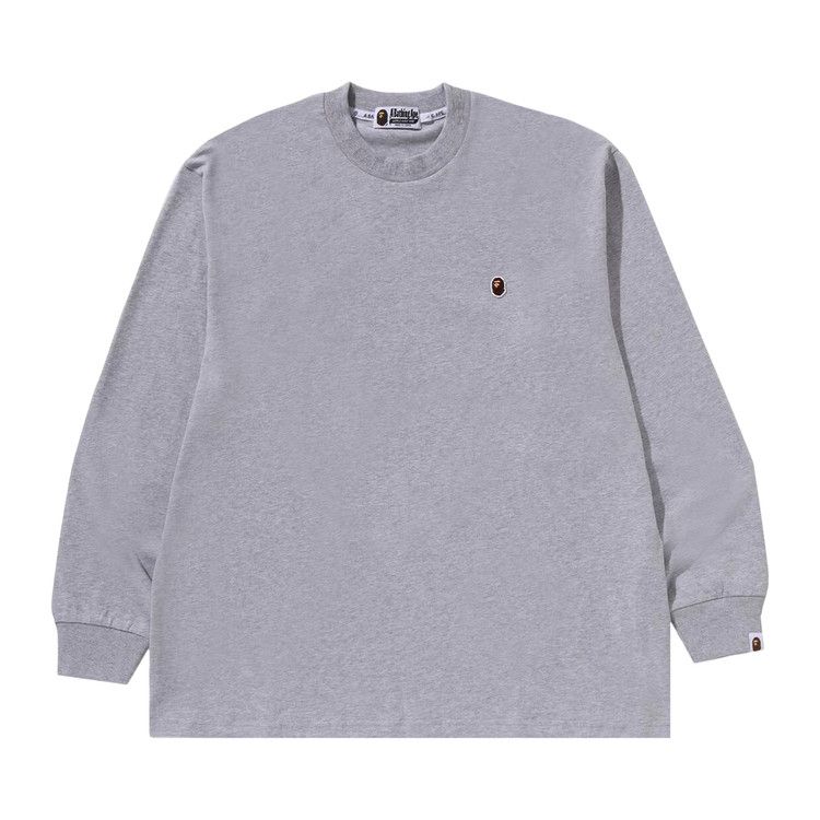

Футболка BAPE One Point Ape Head Relaxed Fit Long-Sleeve Tee, Grey