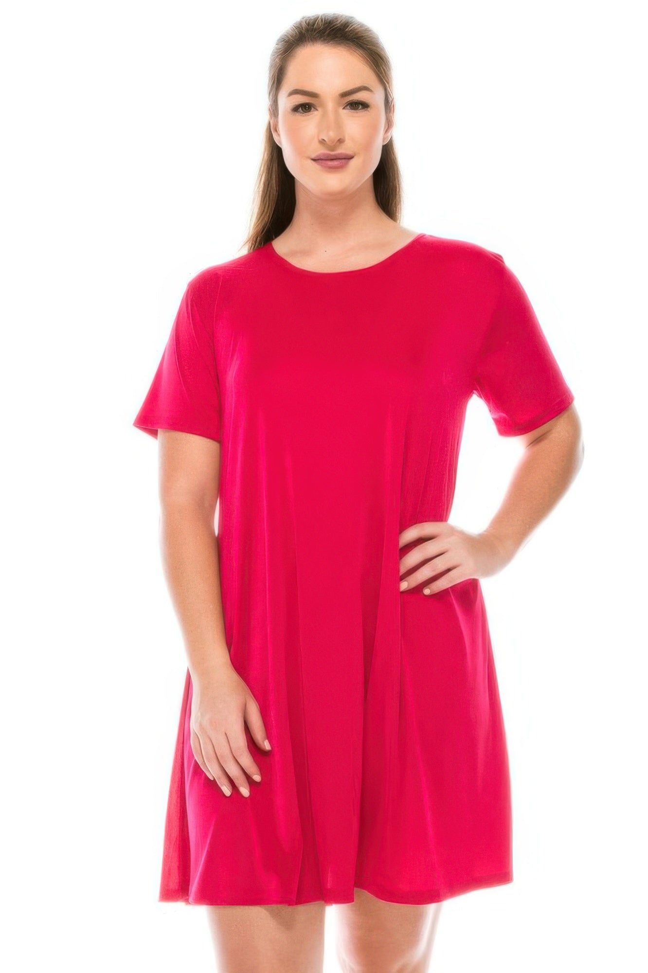 

Эластичное короткое платье с короткими рукавами TRUEDAMES, розовый