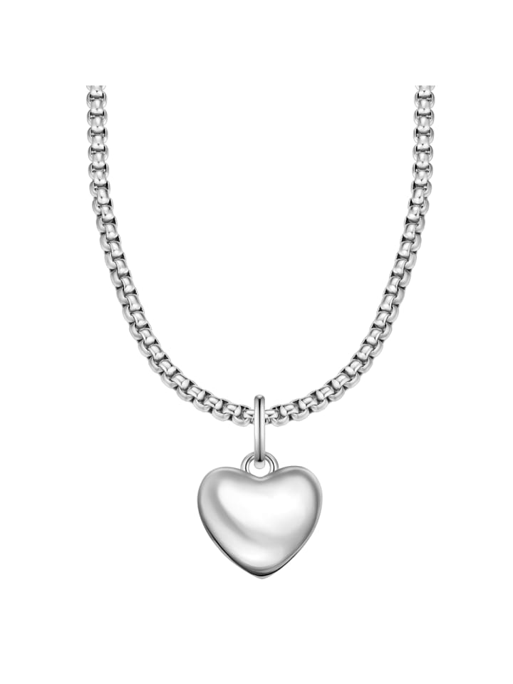 

Yokoamii Латунное колье в форме сердца с серебряной отделкой