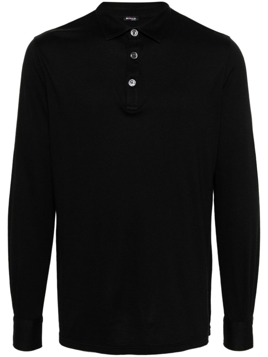 

Kiton рубашка поло из джерси с длинными рукавами, черный