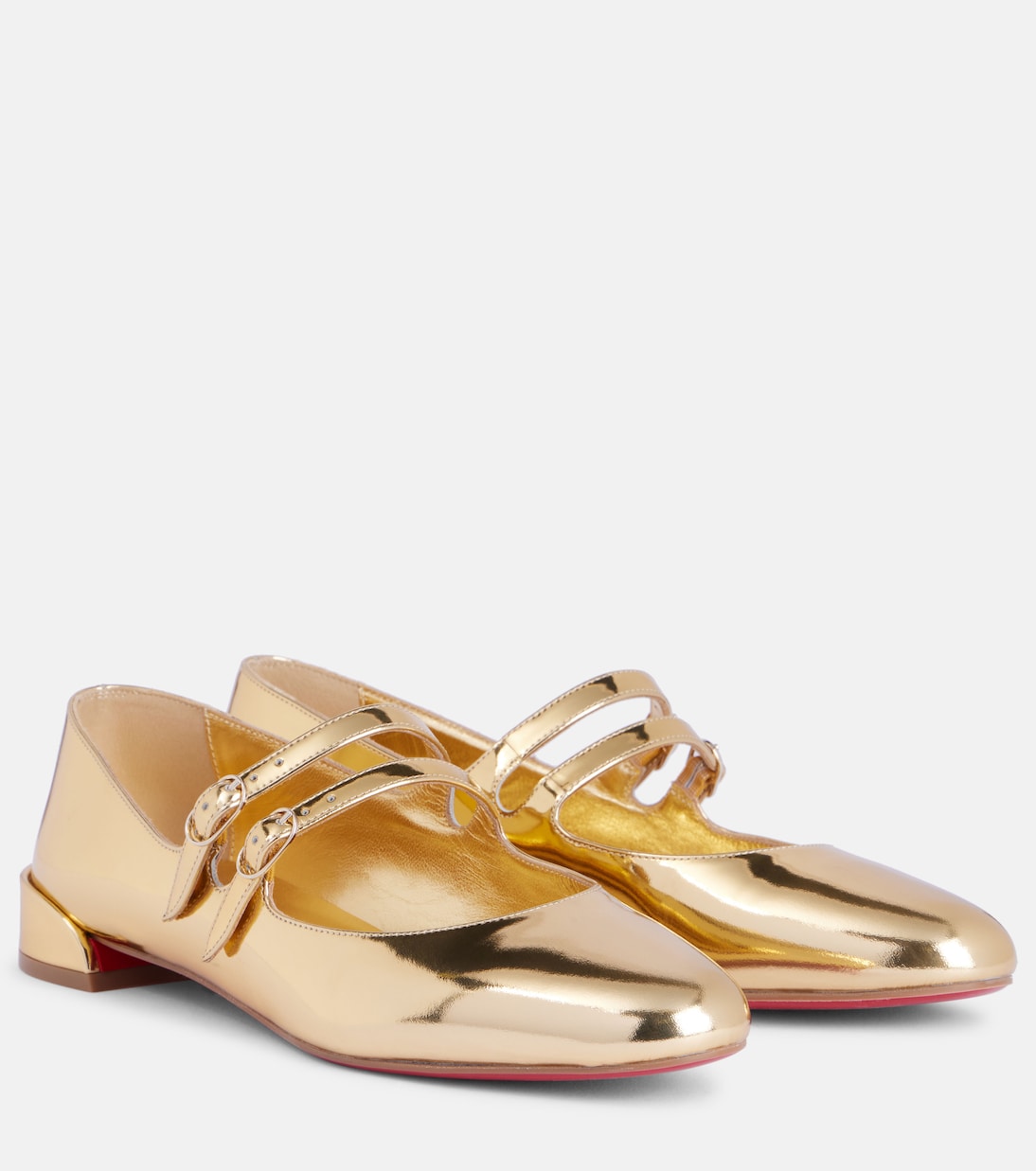 Туфли Mary Jane Sweet Jane из зеркальной кожи Christian Louboutin, золотой