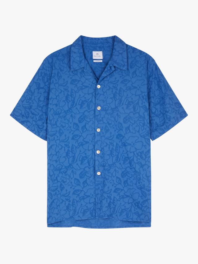 

Хлопковая рубашка с цветочным принтом и отложным воротником Regular Fit Paul Smith, Blue