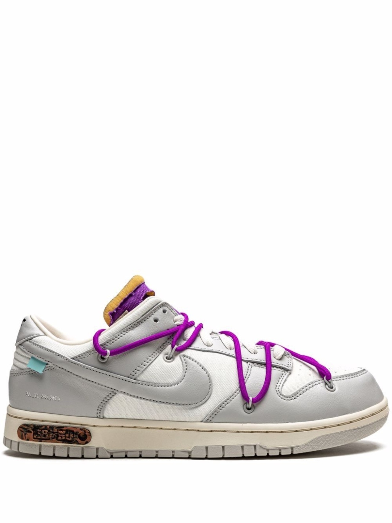 

Кроссовки Nike х Off-White Dunk Low, серый/белый/фиолетовый