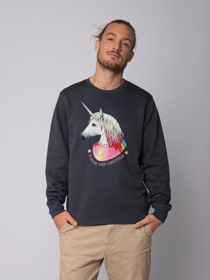 

Толстовка wat Apparel Flash the unicorn, цвет india ink grey
