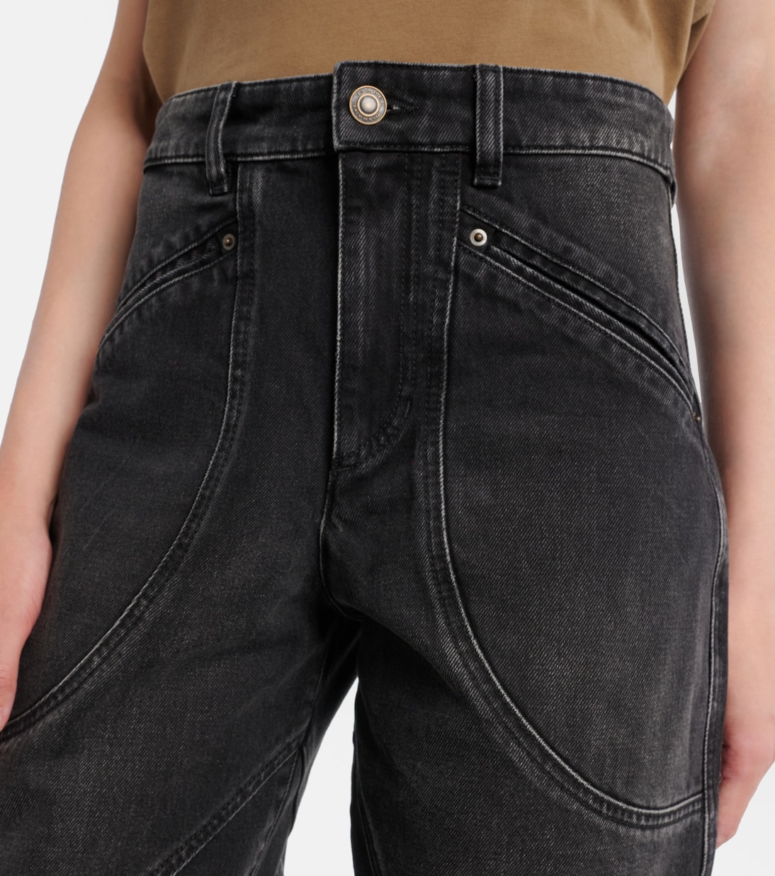 Джинсы Catarina с бочкообразными штанинами Isabel Marant, Faded Black — фото 4