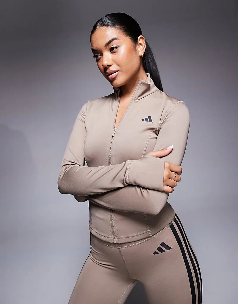 

Куртка adidas Training Optime essentials светло-коричневого цвета Adidas Performance, Коричневый, Куртка adidas Training Optime essentials светло-коричневого цвета Adidas Performance