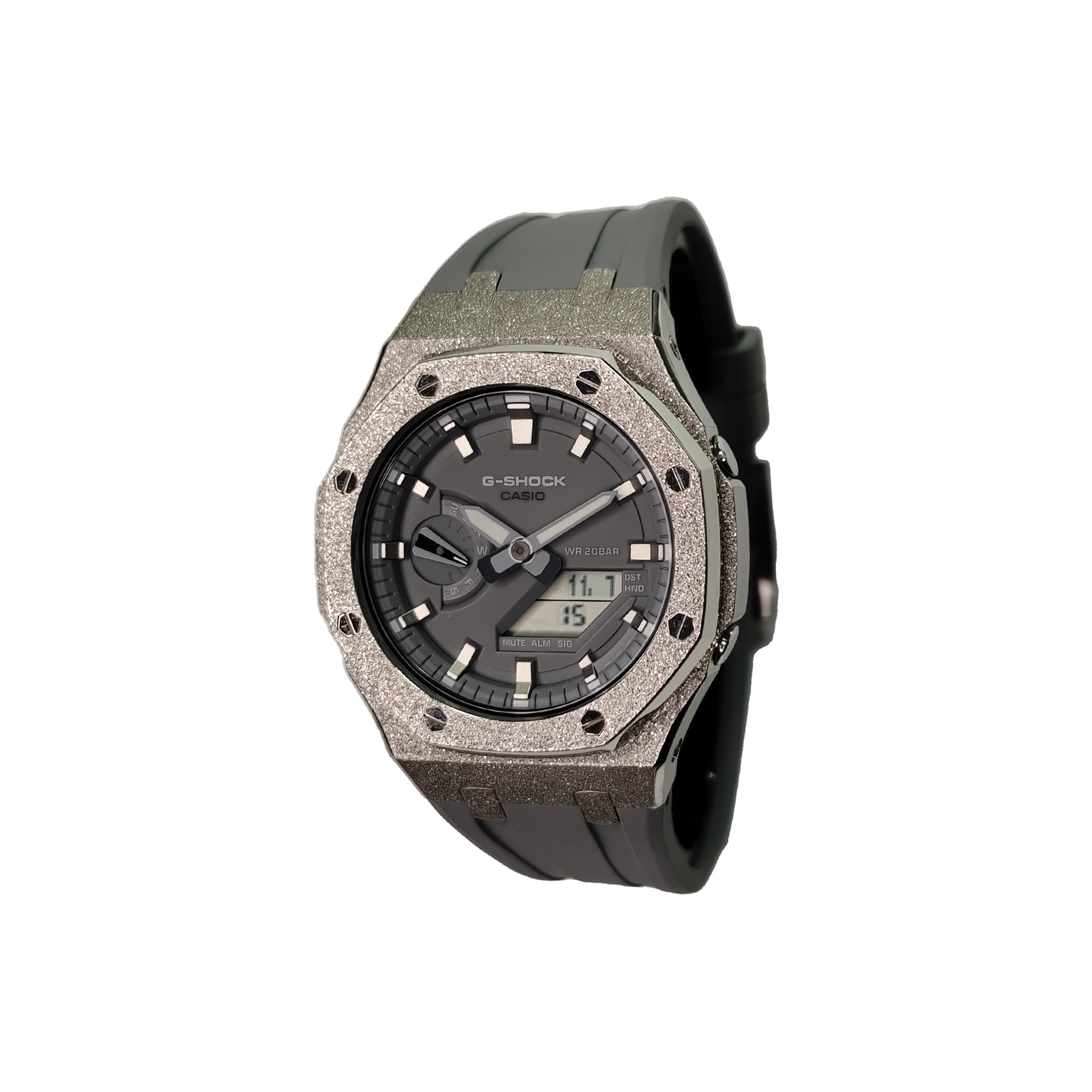 

CASIO Часы Retrofit Series Electronic Movement Fluoroelastomer Strap Watch Men's Watch Gray Dial