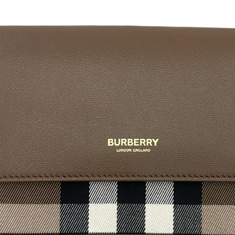 Женская сумка Burberry через плечо из канваса с кожаной отделкой — фото 3