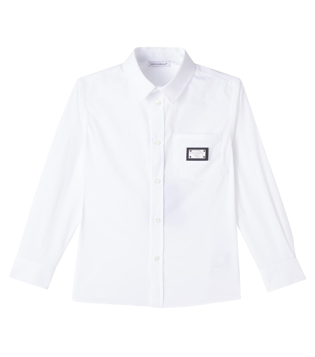 

Рубашка из хлопковой смеси с логотипом Dolce&Gabbana Kids, BIanco Ottico