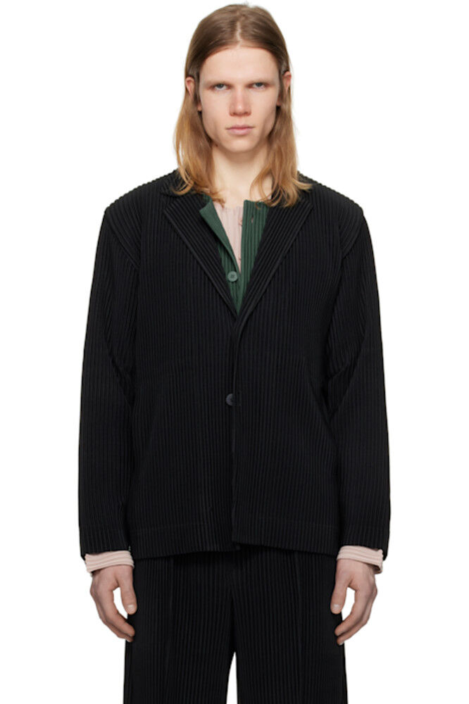 

Черный блейзер со складками 1 HOMME PLISSÉ ISSEY MIYAKE
