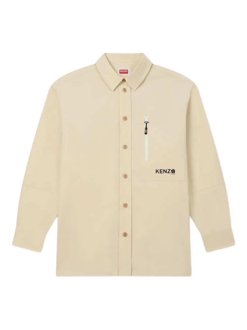 

Рубашка-куртка с карманом на молнии KENZO, нейтральный