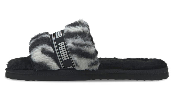 Тапочки fluff slide 'wild - black' Puma, черный — фото 2