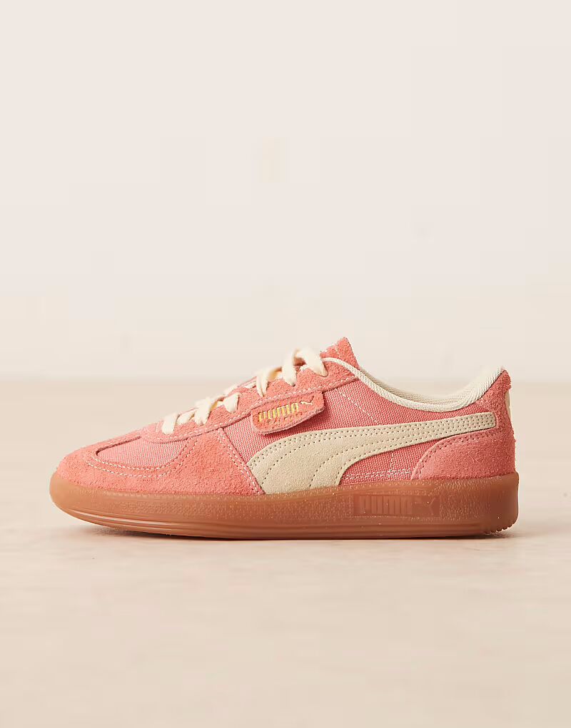 Кроссовки Puma Palermo Vintage розового и желтого цвета — фото 2