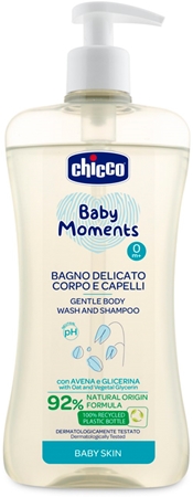 

Мягкий детский шампунь для волос и тела Chicco Baby Moments, 500 ml