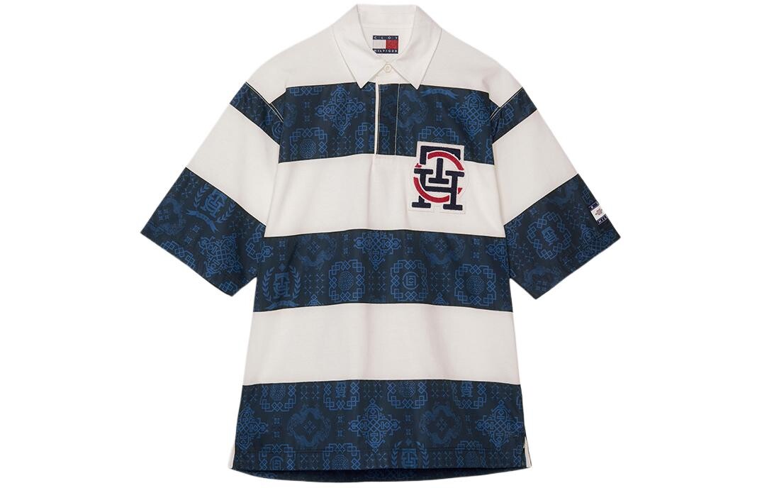 

CLOT Совместная модель рубашки поло унисекс темно-синяя YBL Tommy Hilfiger, темно-синий