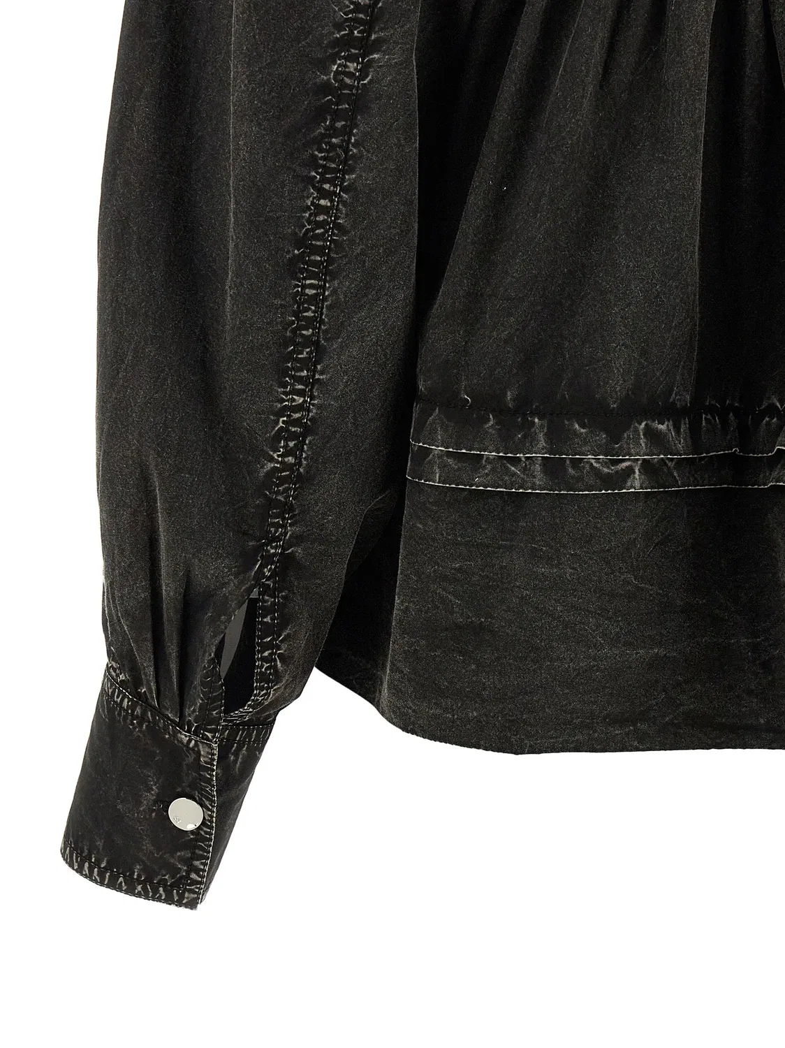 Блузка «Black Washed Frill» GANNI, черный — фото 4