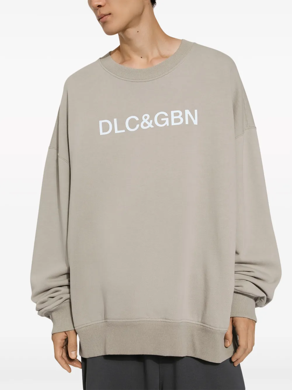 Толстовка с круглым вырезом и логотипом DOLCE & GABBANA, нейтральный — фото 4