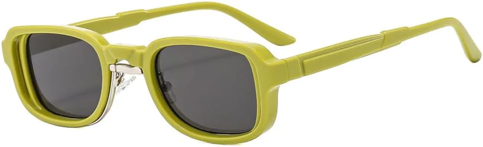 

Модные маленькие прямоугольные женские солнцезащитные очки для мужчин, винтажные очки с полой конструкцией, солнцезащитные очки UV400 generic, Green Black